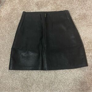 Flannel Black Leather mini Skirt
